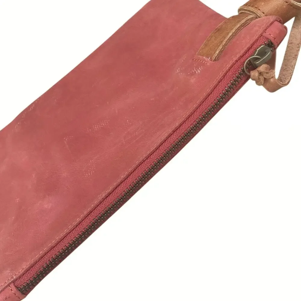ABLE Rust Vegetable Tanned Leather Wristlet Artisan Made Ethical Boho Clutch